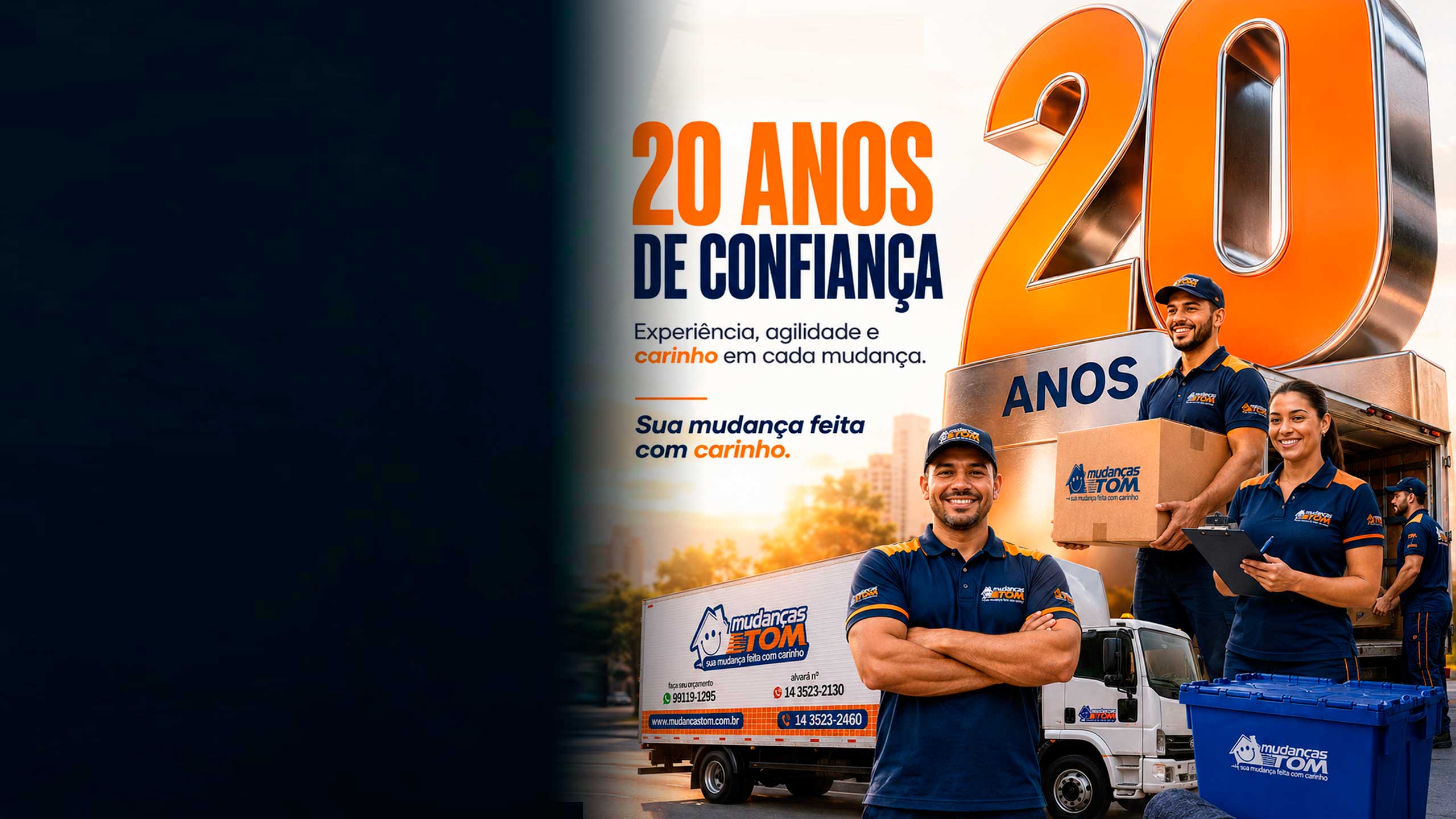 Mudança organizada com cuidado profissional