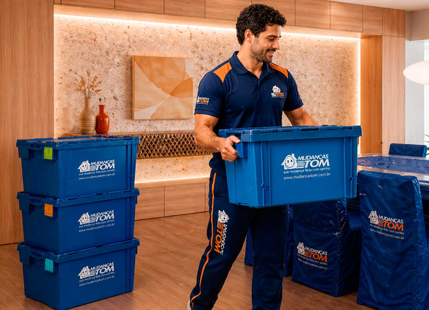 Caixas e materiais para complementar a mudança